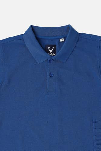 Allen Solly Boys Blue Textured Polo Neck T-Shirt