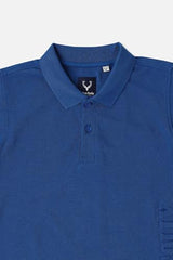 Allen Solly Boys Blue Textured Polo Neck T-Shirt