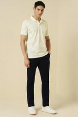 Allen Solly Men Beige Print Polo Neck T-Shirt