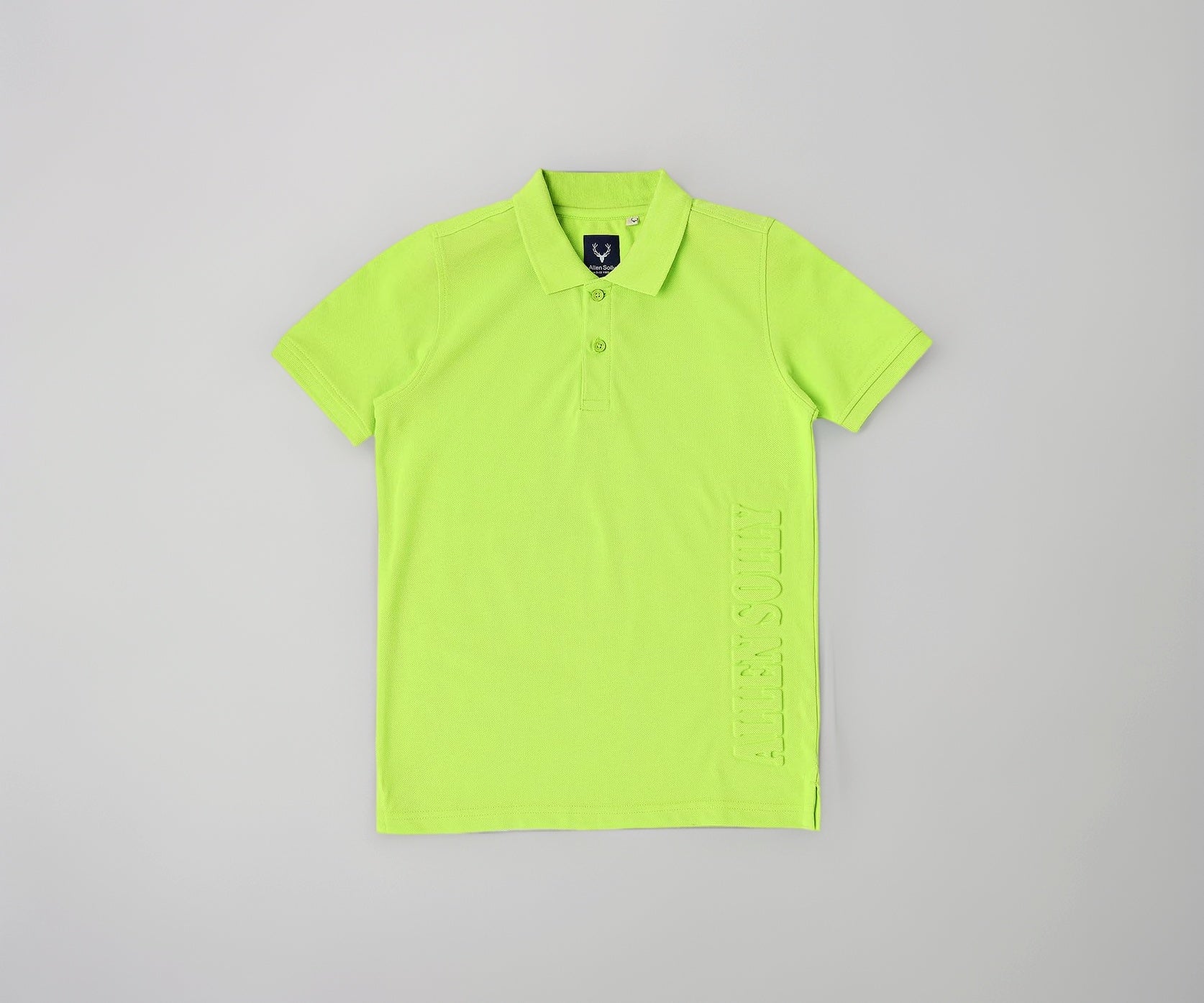 Allen Solly Boys Green Textured Polo Neck T-Shirt