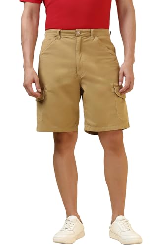 Allen Solly Men Khaki Solid Shorts