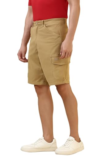 Allen Solly Men Khaki Solid Shorts