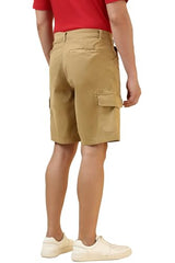 Allen Solly Men Khaki Solid Shorts