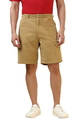 Allen Solly Men Khaki Solid Shorts