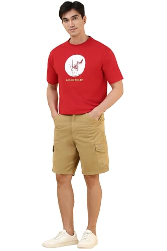 Allen Solly Men Khaki Solid Shorts