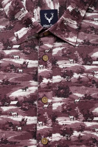 Boys Maroon Print Casual Shirt
