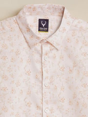 Boys Pink Print Casual Shirt