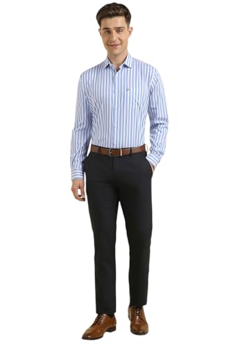 Allen Solly Men's Striped Slim Fit Shirt (ASSFQSPPN63679_Light Blue