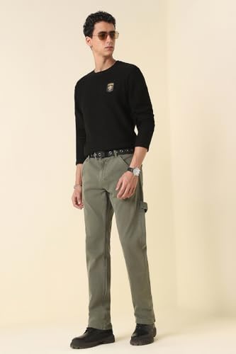 Allen Solly Men's Solid Slim Fit T-Shirt (ALKCASGFD54555_Black