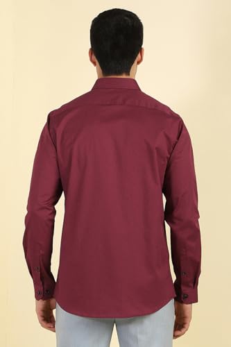 Allen Solly Men's Slim Fit Shirt (ASSFQSPP143253_Maroon
