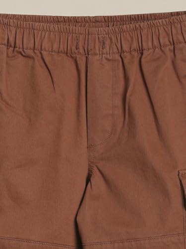 Boys Brown Solid Shorts