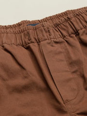 Boys Brown Solid Shorts