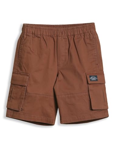Boys Brown Solid Shorts