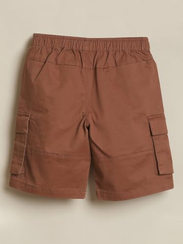 Boys Brown Solid Shorts