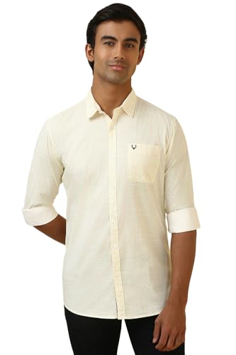 Allen Solly Men's Regular Fit Shirt (ALSFACUF682686_Yellow