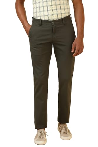 Allen Solly Men's Slim Casual Pants (ASTFQULFU12441_Olive