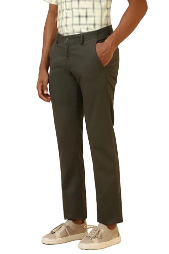 Allen Solly Men's Slim Casual Pants (ASTFQULFU12441_Olive
