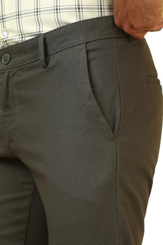 Allen Solly Men's Slim Casual Pants (ASTFQULFU12441_Olive