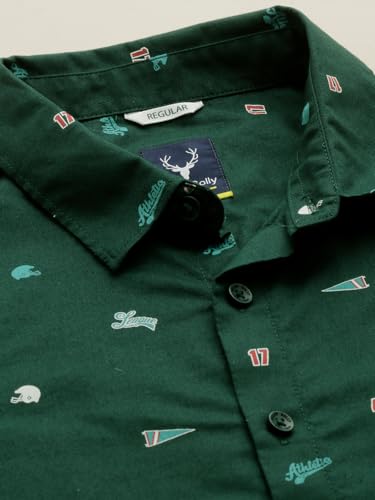 Allen Solly Boys Green Print Casual Shirt