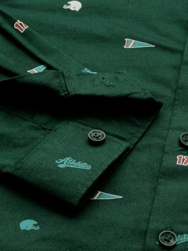 Allen Solly Boys Green Print Casual Shirt