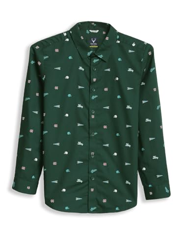 Allen Solly Boys Green Print Casual Shirt