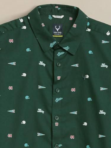 Allen Solly Boys Green Print Casual Shirt