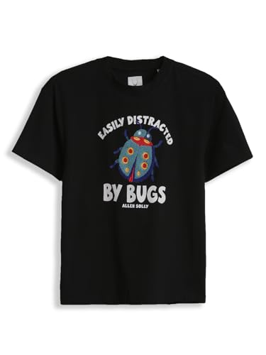Boys Black Graphic Print Crew Neck T-Shirt
