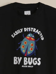 Boys Black Graphic Print Crew Neck T-Shirt