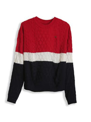 Boys Red Patterned Sweater