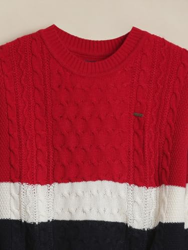 Boys Red Patterned Sweater