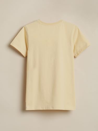 Boys Beige Graphic Print Crew Neck T-Shirt