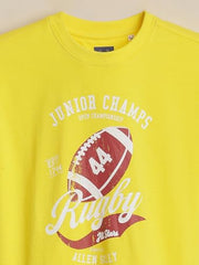 Boys Yellow Graphic Print Crew Neck T-Shirt