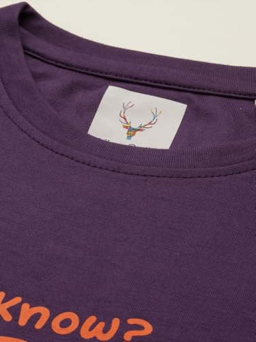 Boys Purple Graphic Print Crew Neck T-Shirt