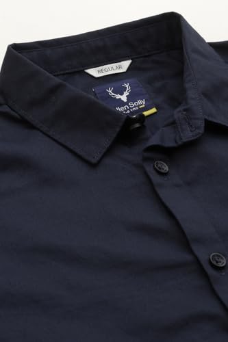 Boys Navy Solid Casual Shirt
