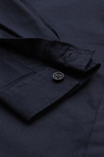 Boys Navy Solid Casual Shirt