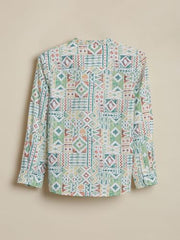 Allen Solly Boy's Regular Fit Shirt (ABSFERGFH48274_White