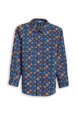 Boys Blue Print Casual Shirt