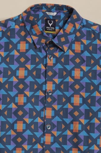 Boys Blue Print Casual Shirt