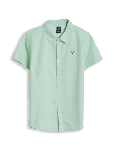 Boys Green Solid Casual Shirt
