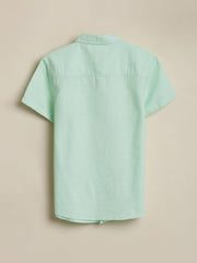 Boys Green Solid Casual Shirt