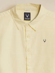 Boys Yellow Solid Casual Shirt