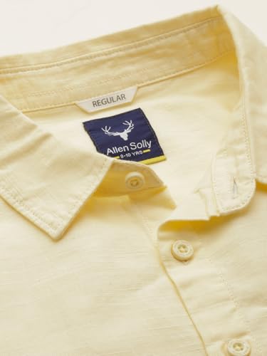 Boys Yellow Solid Casual Shirt