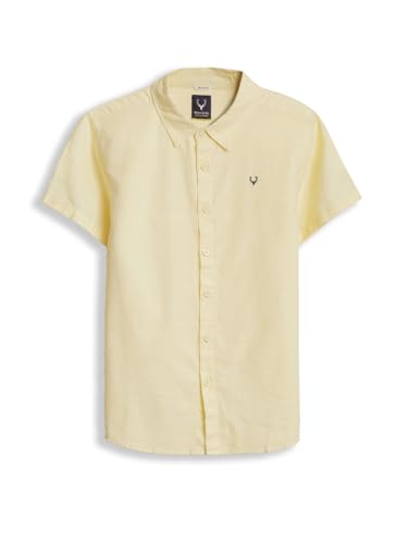 Boys Yellow Solid Casual Shirt