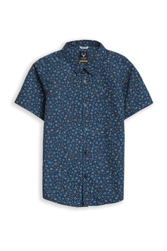 Boys Navy Print Casual Shirt