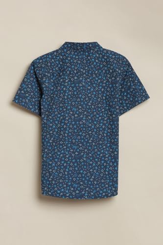 Boys Navy Print Casual Shirt