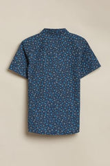 Boys Navy Print Casual Shirt