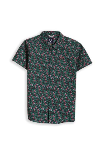 Boys Green Print Casual Shirt