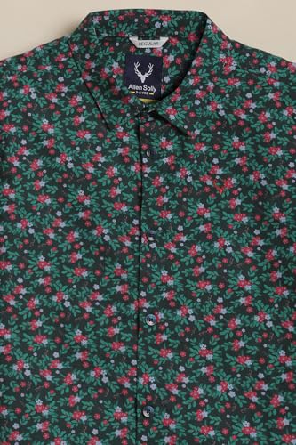 Boys Green Print Casual Shirt
