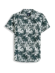 Boys White Print Casual Shirt