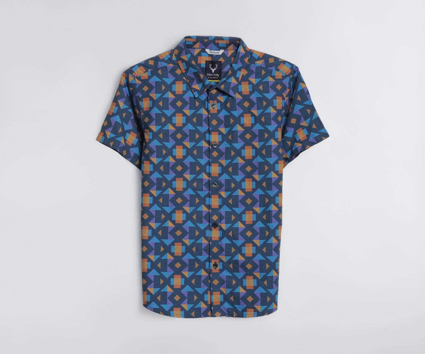 Boys Blue Print Casual Shirt